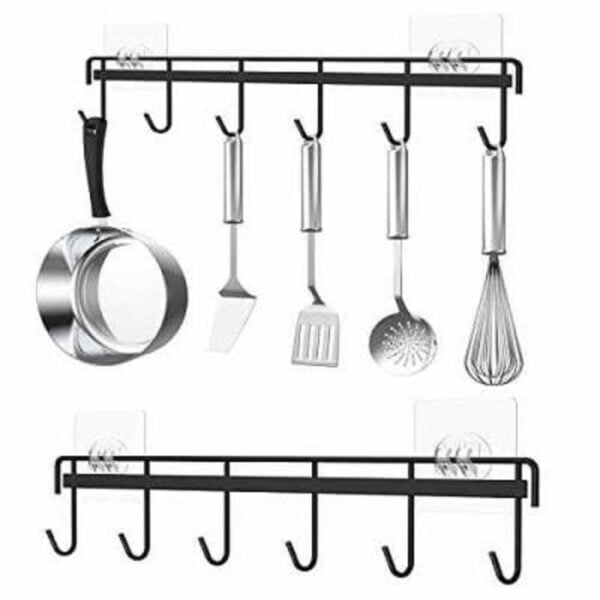 Wandrek met 6 haken voor keuken en badkamer